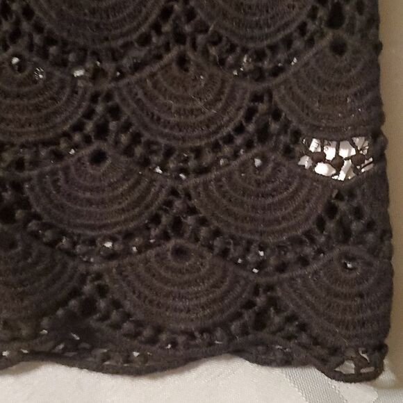 MUD PIE CROCHE DRESS SIZE L BLACK - Picture 5 of 9